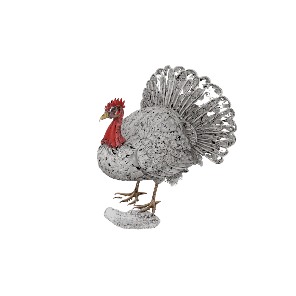 Holiday Ornate Turkey Centerpiece Figure — seasonal 3D print model, STL