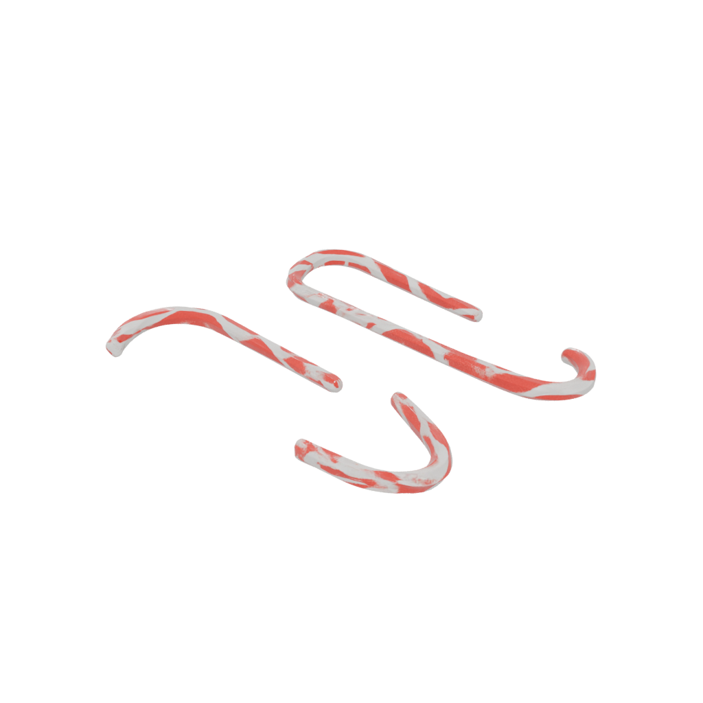 Holiday Rustic Candy Cane Hook Pair
