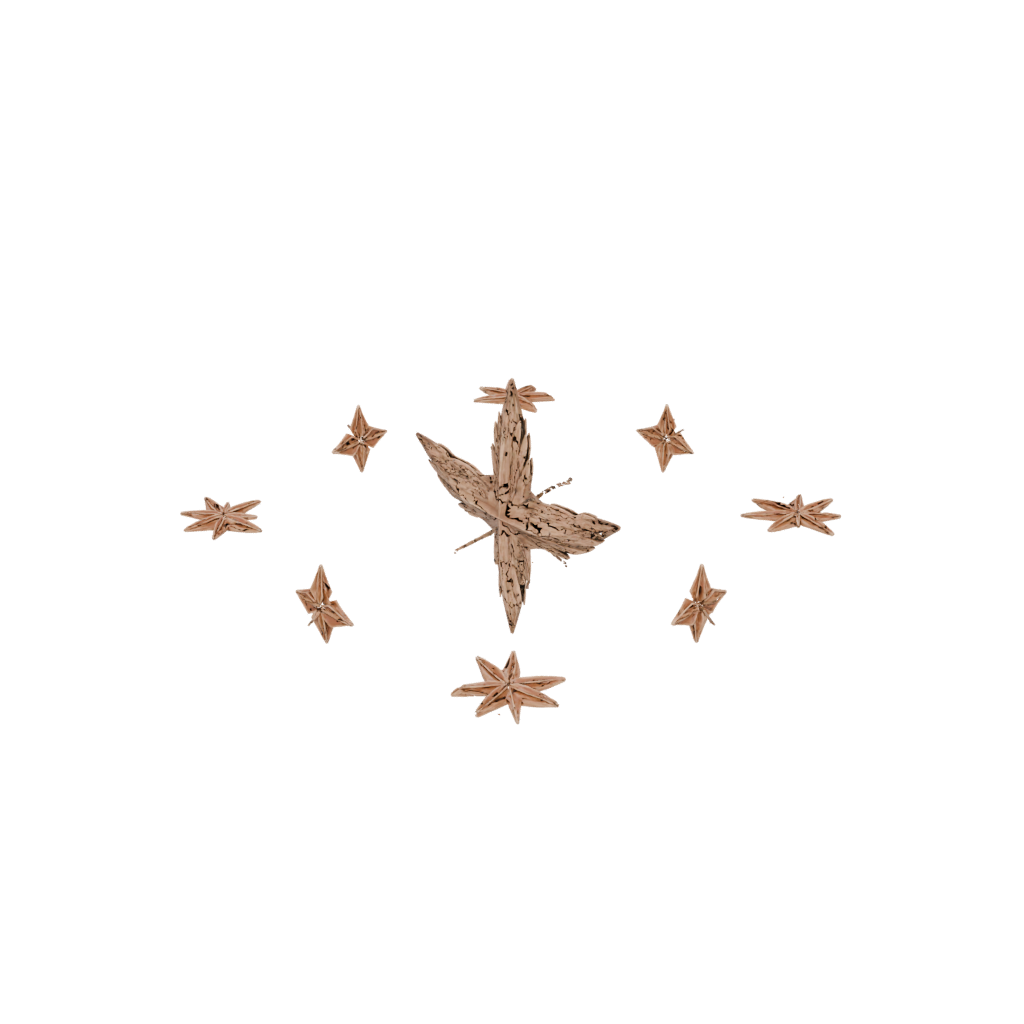 Holiday Rustic Fourth-Of-July Star Burst — seasonal 3D print model, STL
