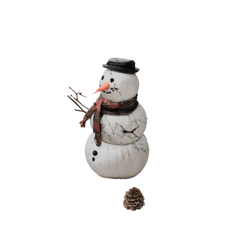 Holiday Rustic Snowman Figure — seasonal 3D print model, STL