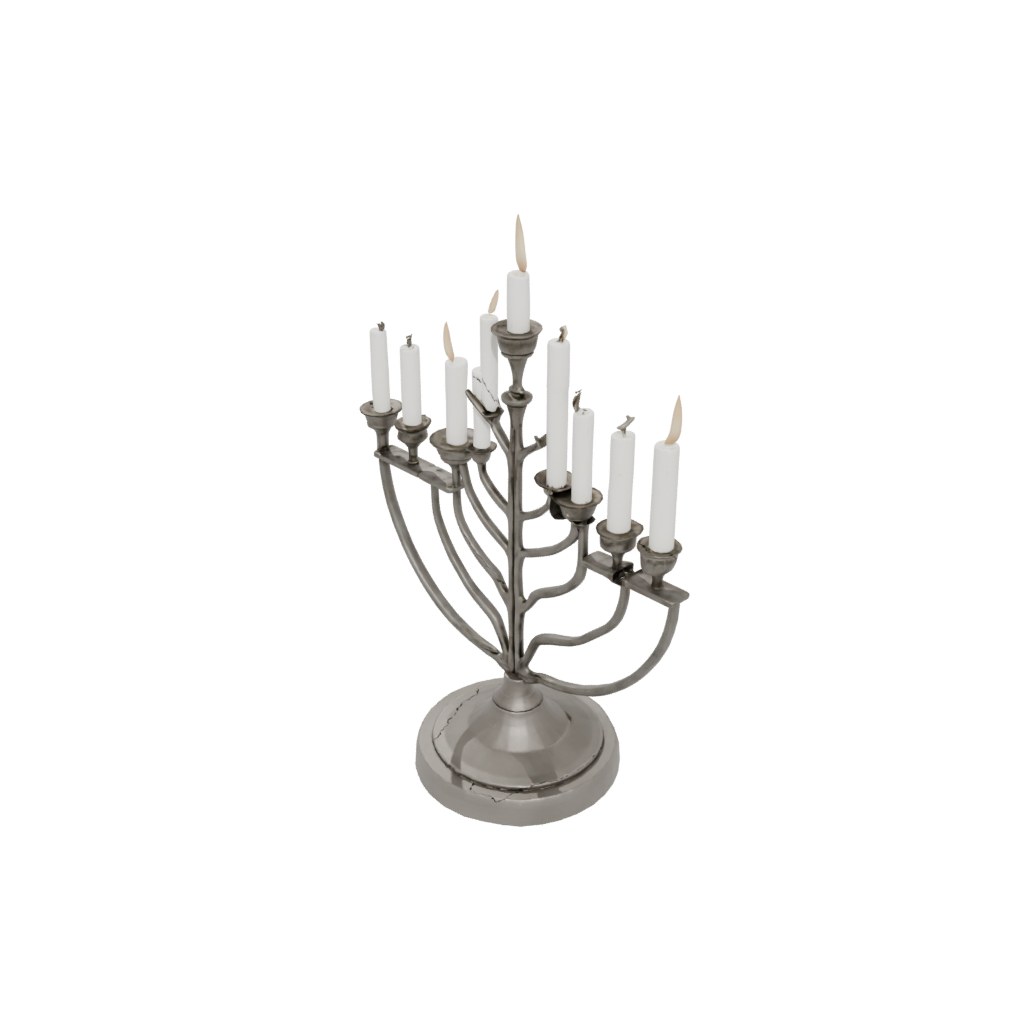 Jumbo Menorah Candle Stand — seasonal 3D print model, STL