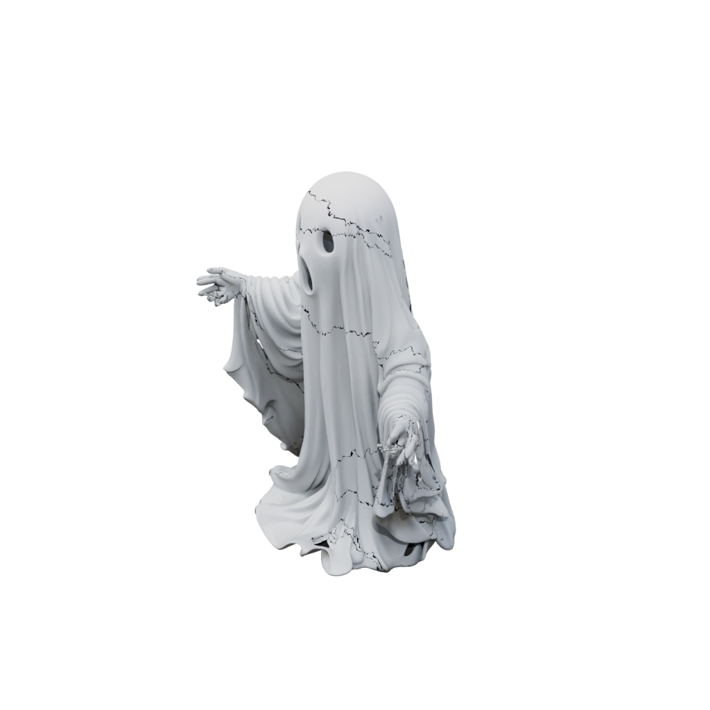Jumbo Spooky Ghost Figurine — seasonal 3D print model, STL