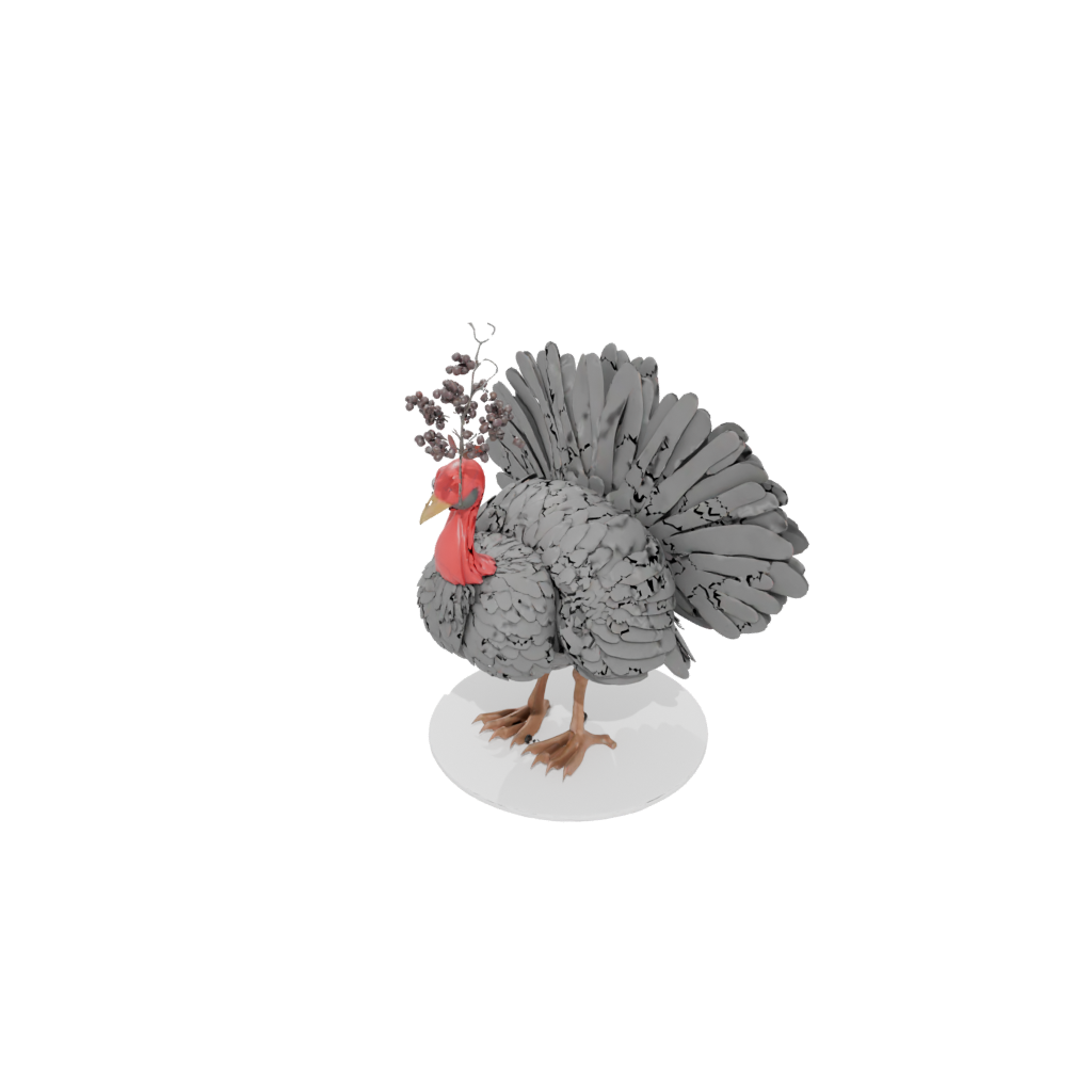 Jumbo Turkey Centerpiece Figure — seasonal 3D print model, STL