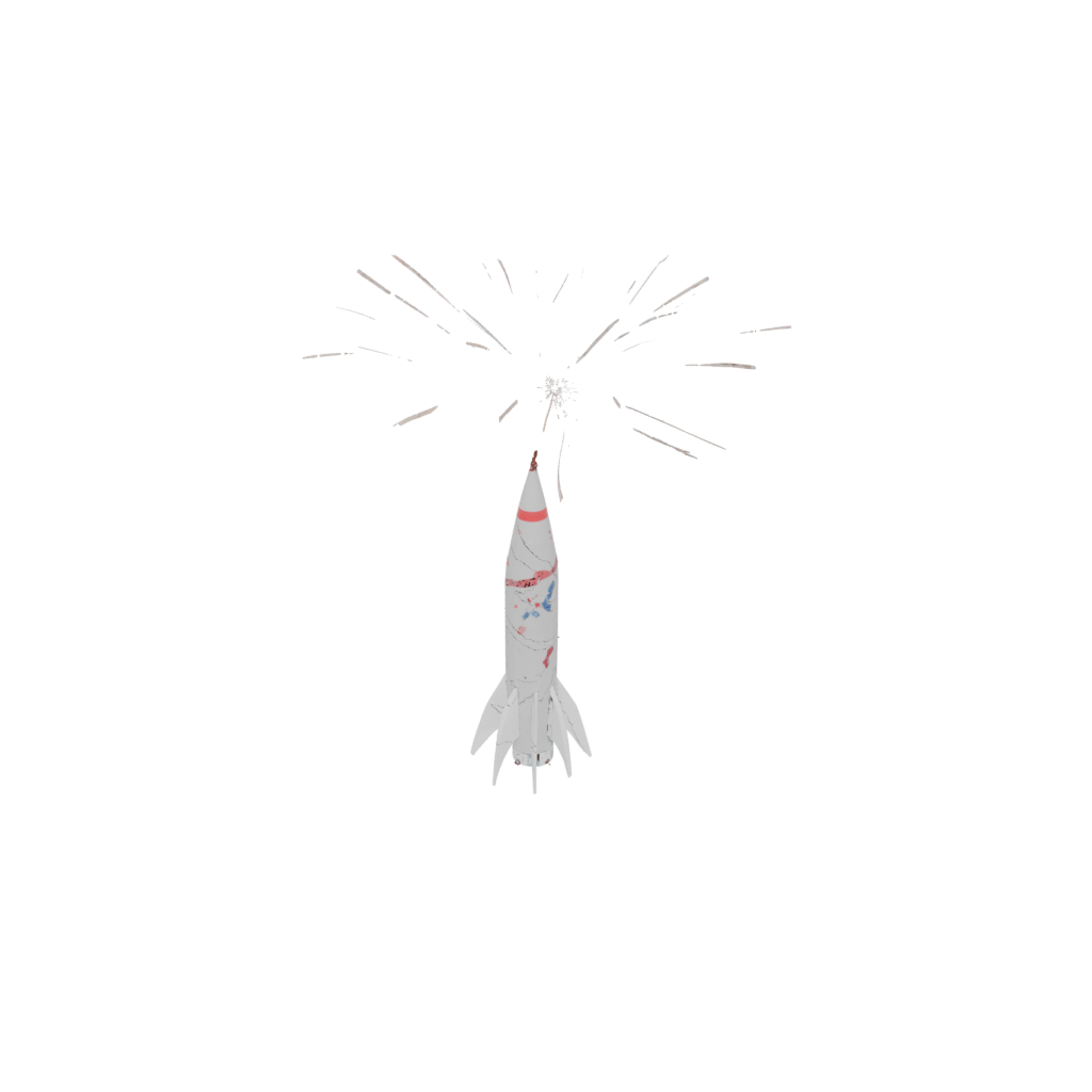 Jumbo Modern Firework Rocket Decoration — seasonal 3D print model, STL