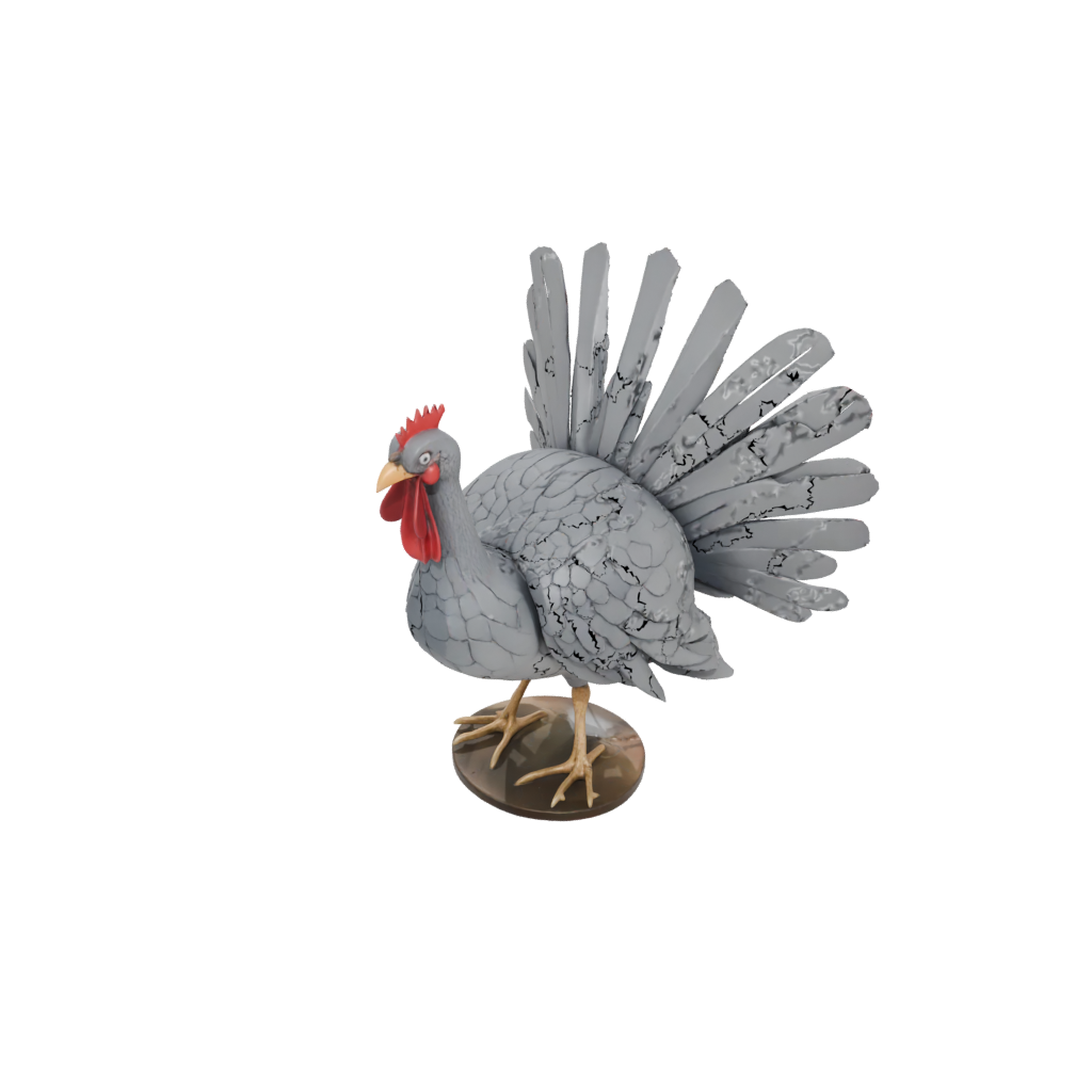 Jumbo Modern Turkey Centerpiece Figure — seasonal 3D print model, STL