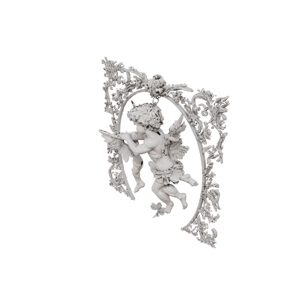 Jumbo Ornate Cupid Charm — seasonal 3D print model, STL