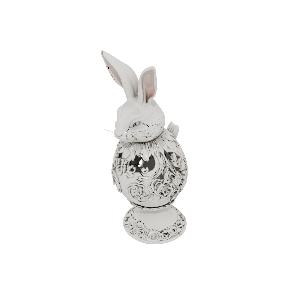 Jumbo Ornate Egg Cup Bunny — seasonal 3D print model, STL