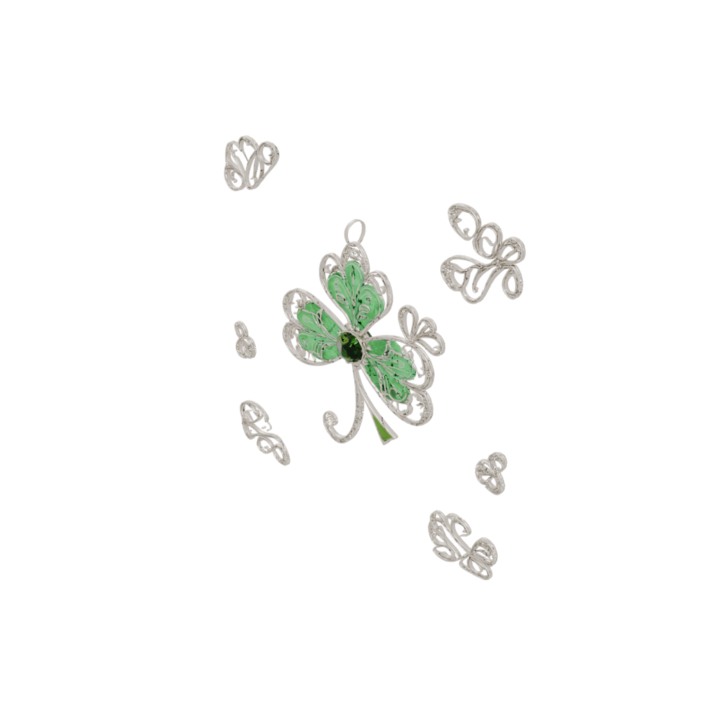 Jumbo Ornate Shamrock Charm — seasonal 3D print model, STL