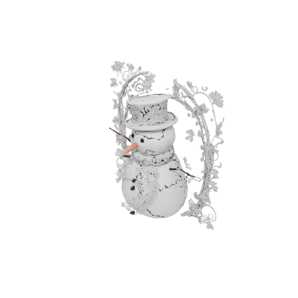 Jumbo Ornate Snowman Figure — seasonal 3D print model, STL