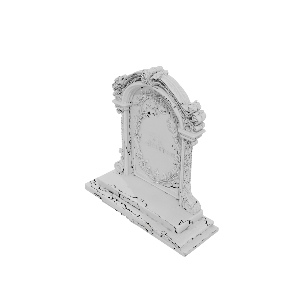 Jumbo Ornate Tombstone Prop Mini — seasonal 3D print model, STL