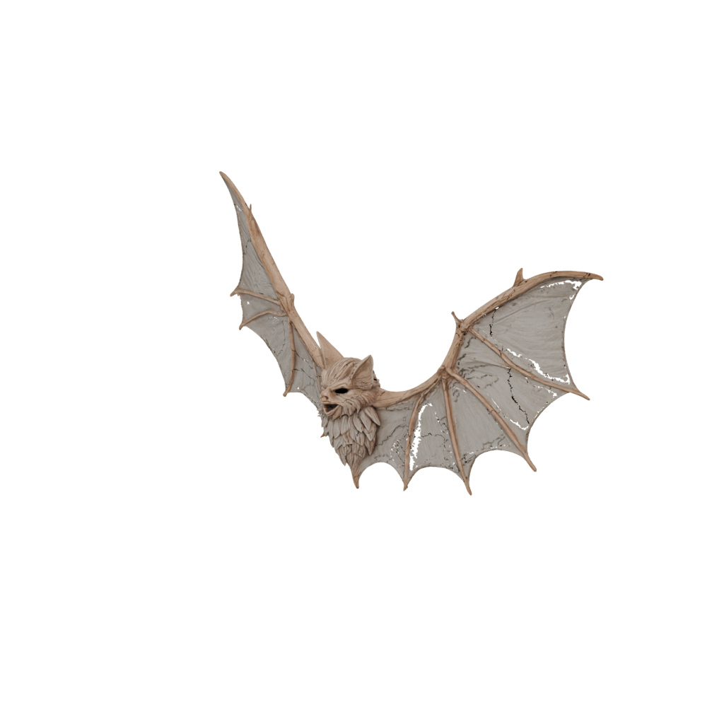 Jumbo Rustic Bat Ornament — seasonal 3D print model, STL