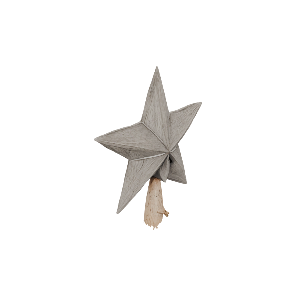 Jumbo Rustic Christmas Tree Topper Star — seasonal 3D print model, STL