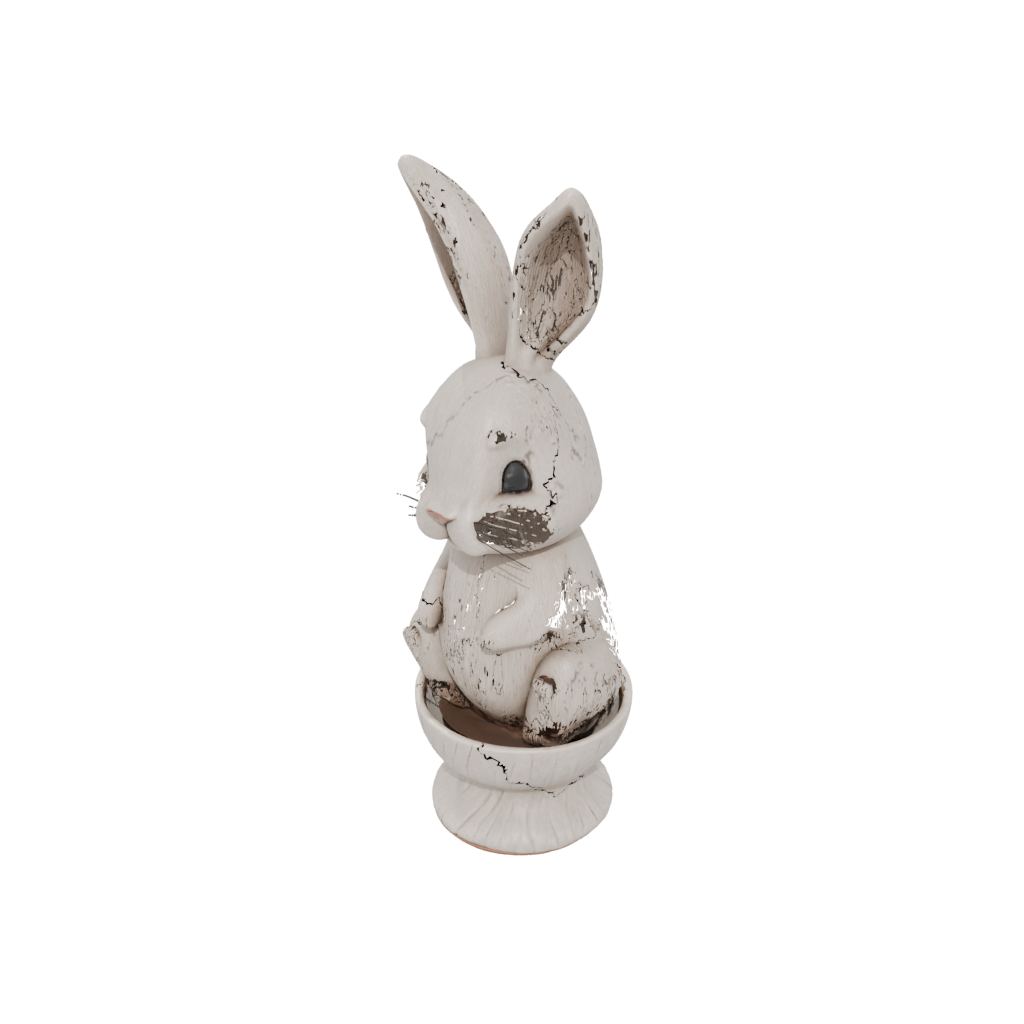 Jumbo Rustic Egg Cup Bunny — seasonal 3D print model, STL