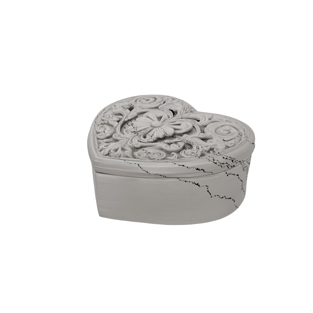Jumbo Rustic Heart Trinket Box — seasonal 3D print model, STL