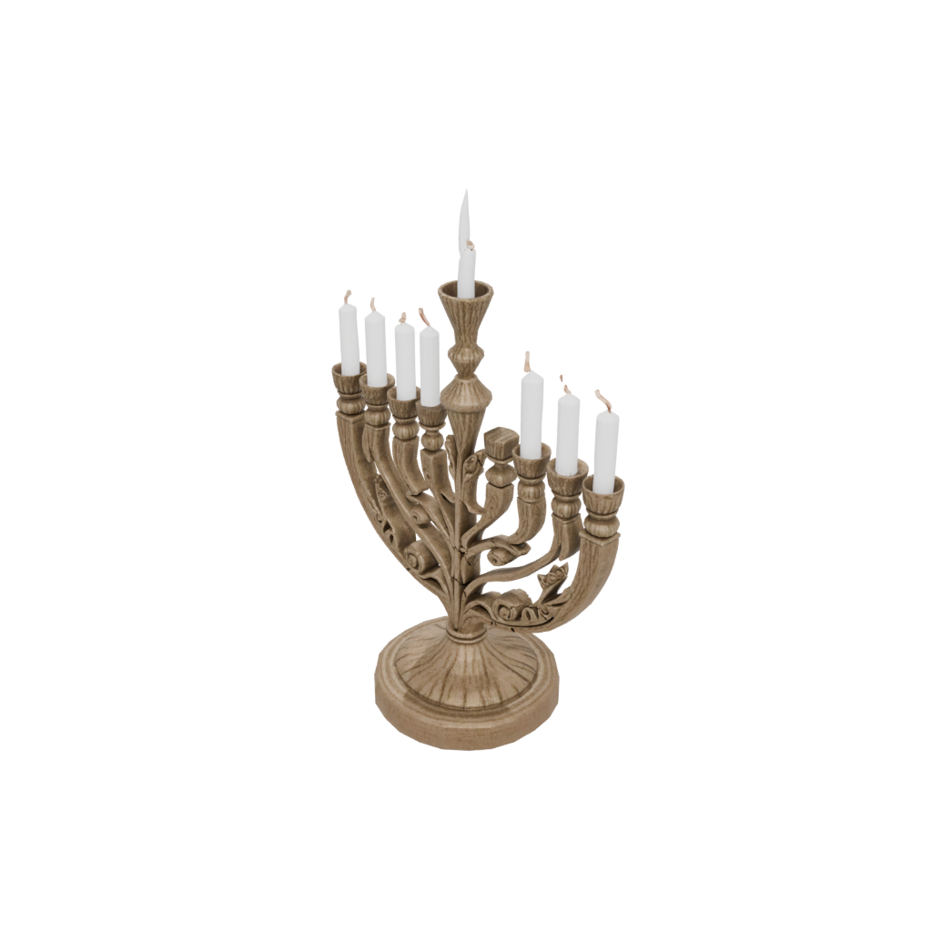 Jumbo Rustic Menorah Candle Stand — seasonal 3D print model, STL