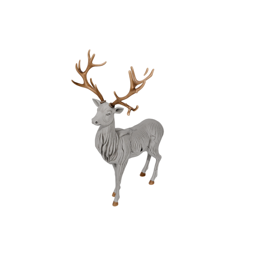 Jumbo Rustic Reindeer Figurine — seasonal 3D print model, STL