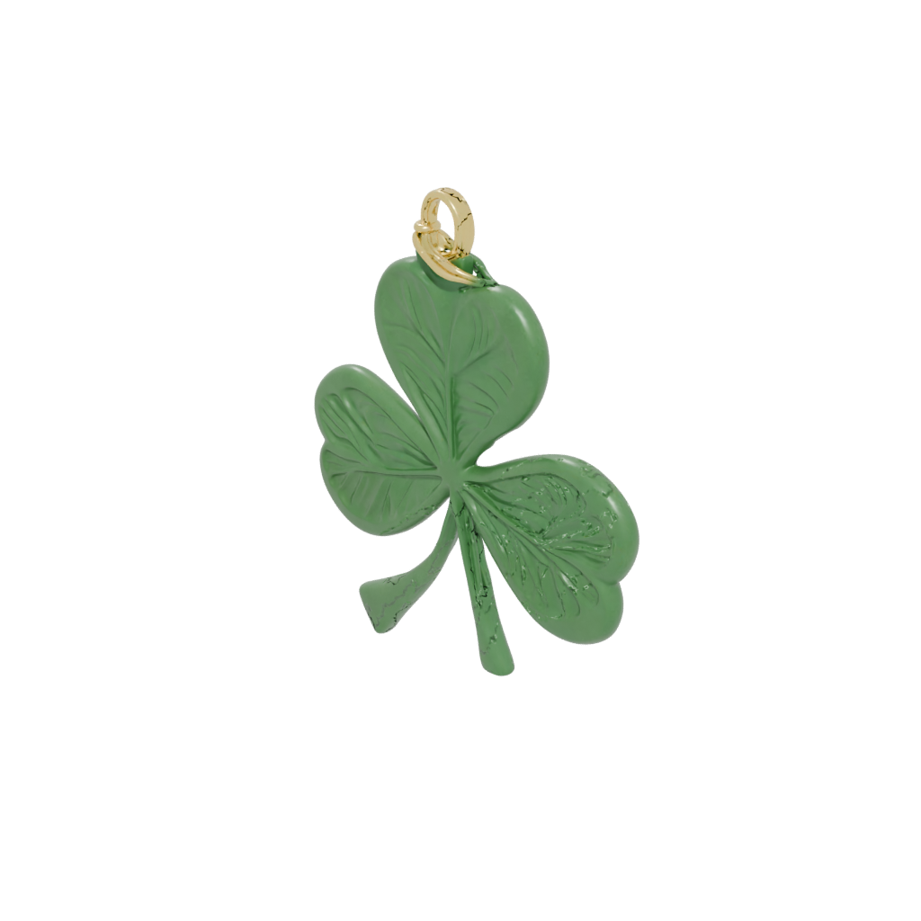Jumbo Rustic Shamrock Charm — seasonal 3D print model, STL