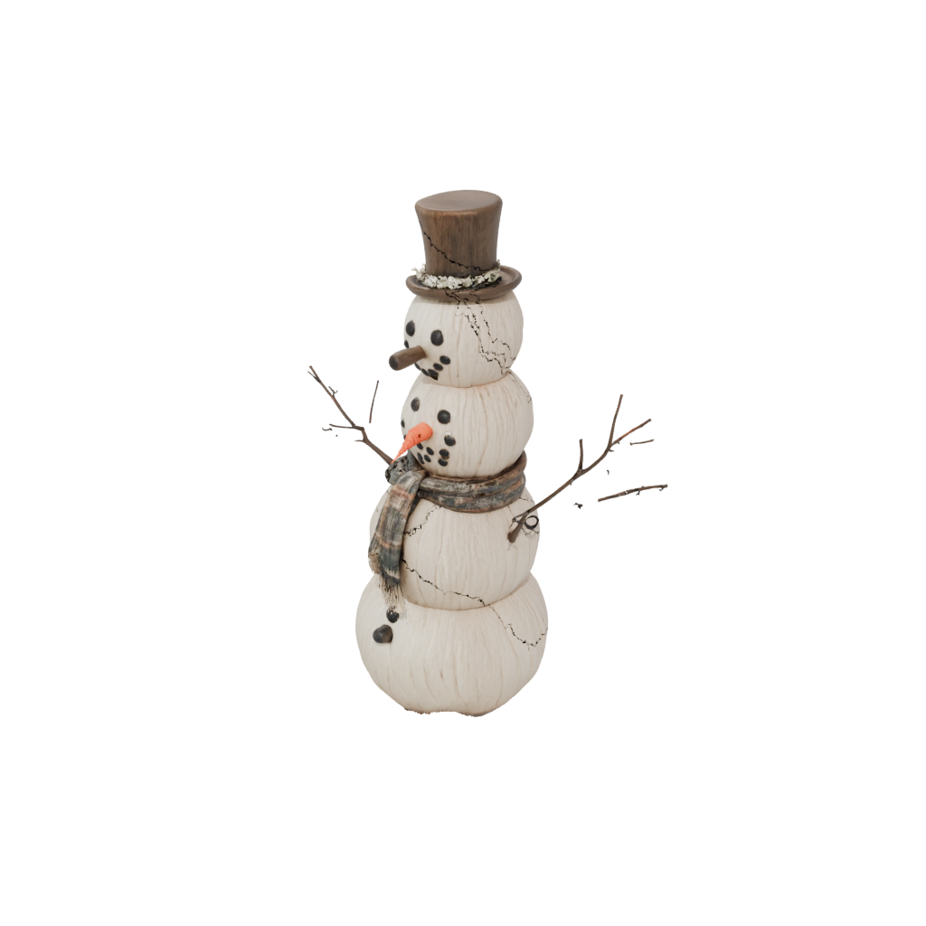 Jumbo Rustic Snowman Figure — seasonal 3D print model, STL