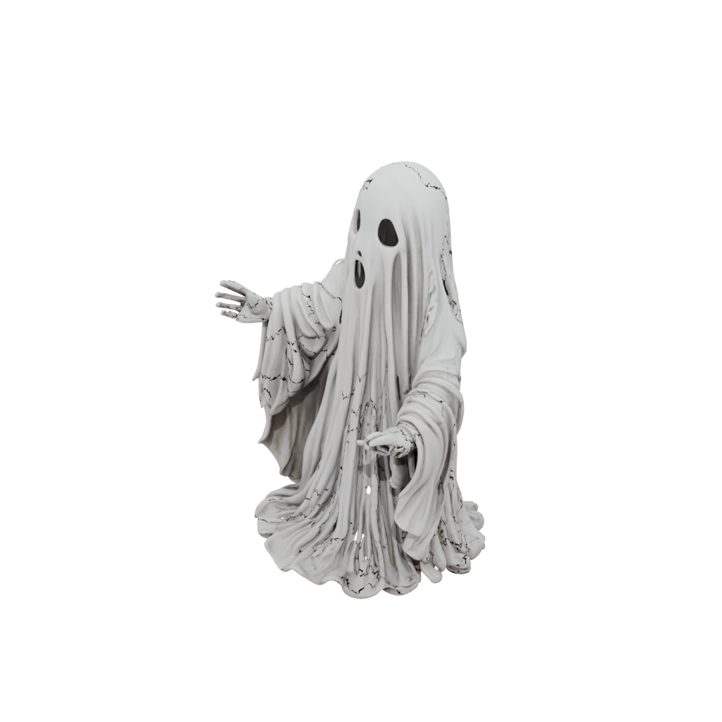 Jumbo Rustic Spooky Ghost Figurine — seasonal 3D print model, STL