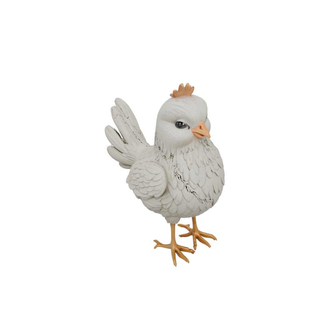 Jumbo Rustic Spring Chick Figure — seasonal 3D print model, STL