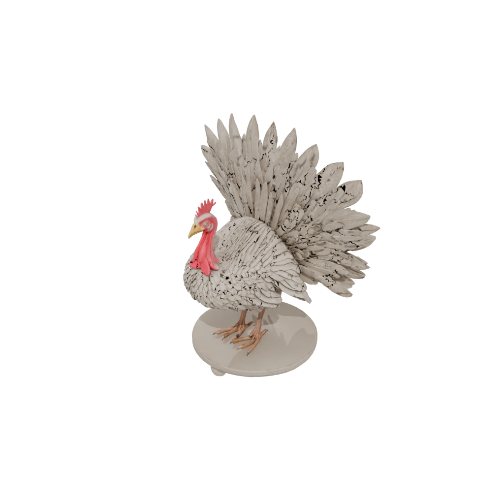 Jumbo Rustic Turkey Centerpiece Figure — seasonal 3D print model, STL