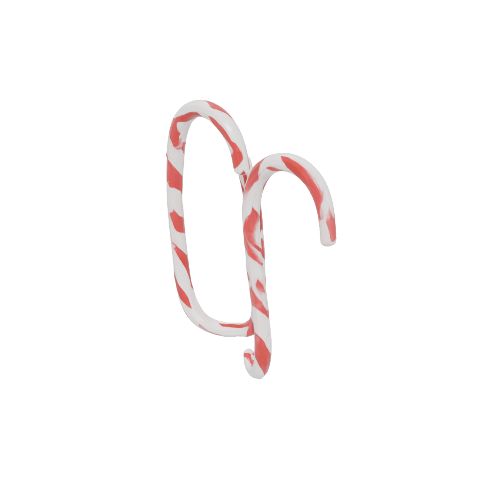 Low-Poly Cute Candy Cane Hook Pair — seasonal 3D print model, STL