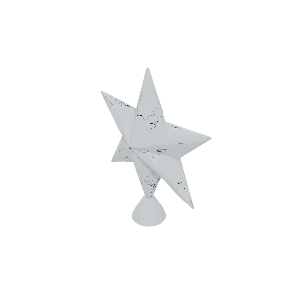 Low-Poly Cute Christmas Tree Topper Star — seasonal 3D print model, STL