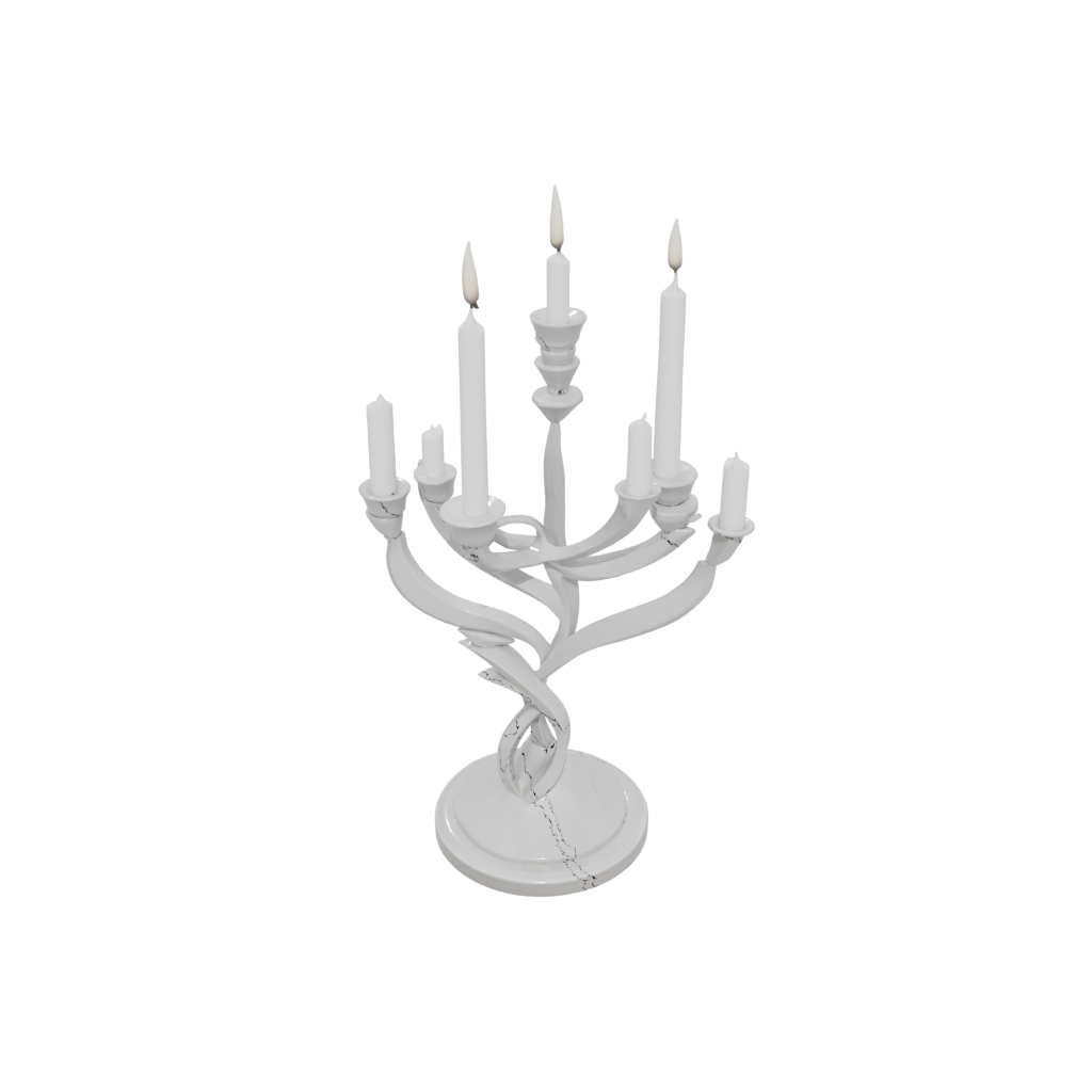 Low-Poly Cute Menorah Candle Stand — seasonal 3D print model, STL