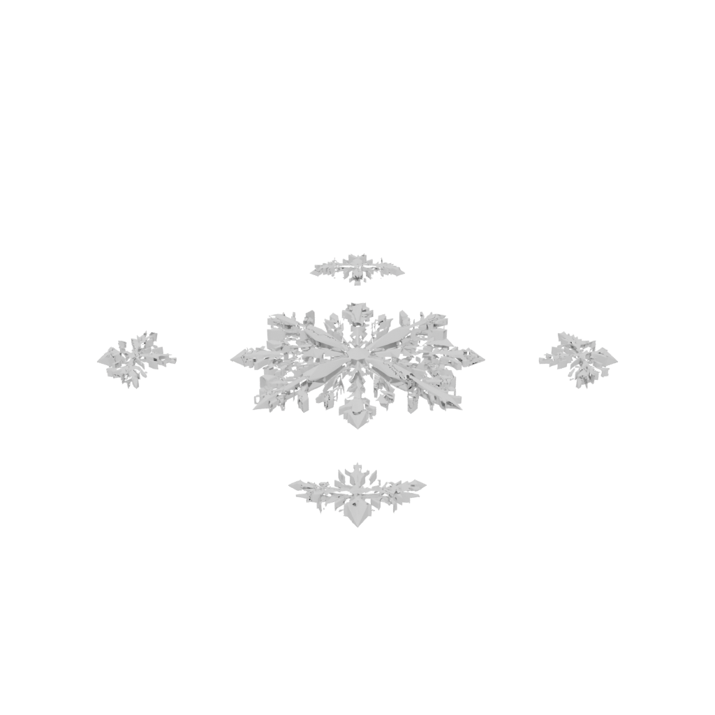 Low-Poly Cute Ornate Snowflake Ornament — seasonal 3D print model, STL
