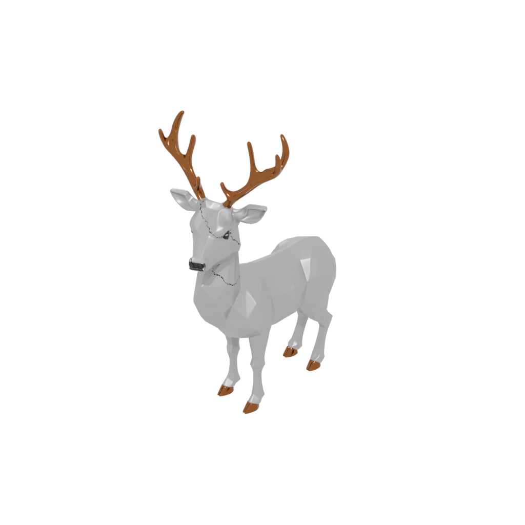Low-Poly Cute Reindeer Figurine — seasonal 3D print model, STL