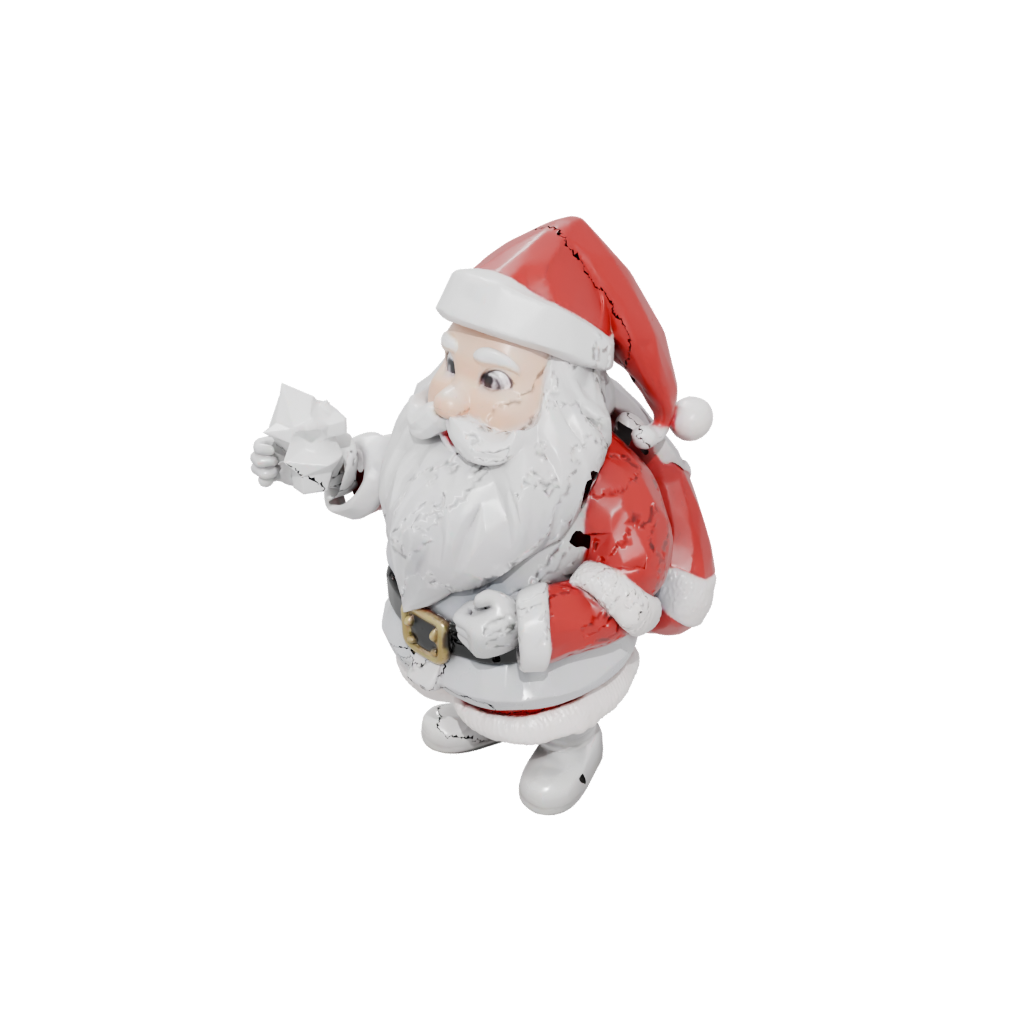 Low-Poly Cute Santa Figurine Original — seasonal 3D print model, STL