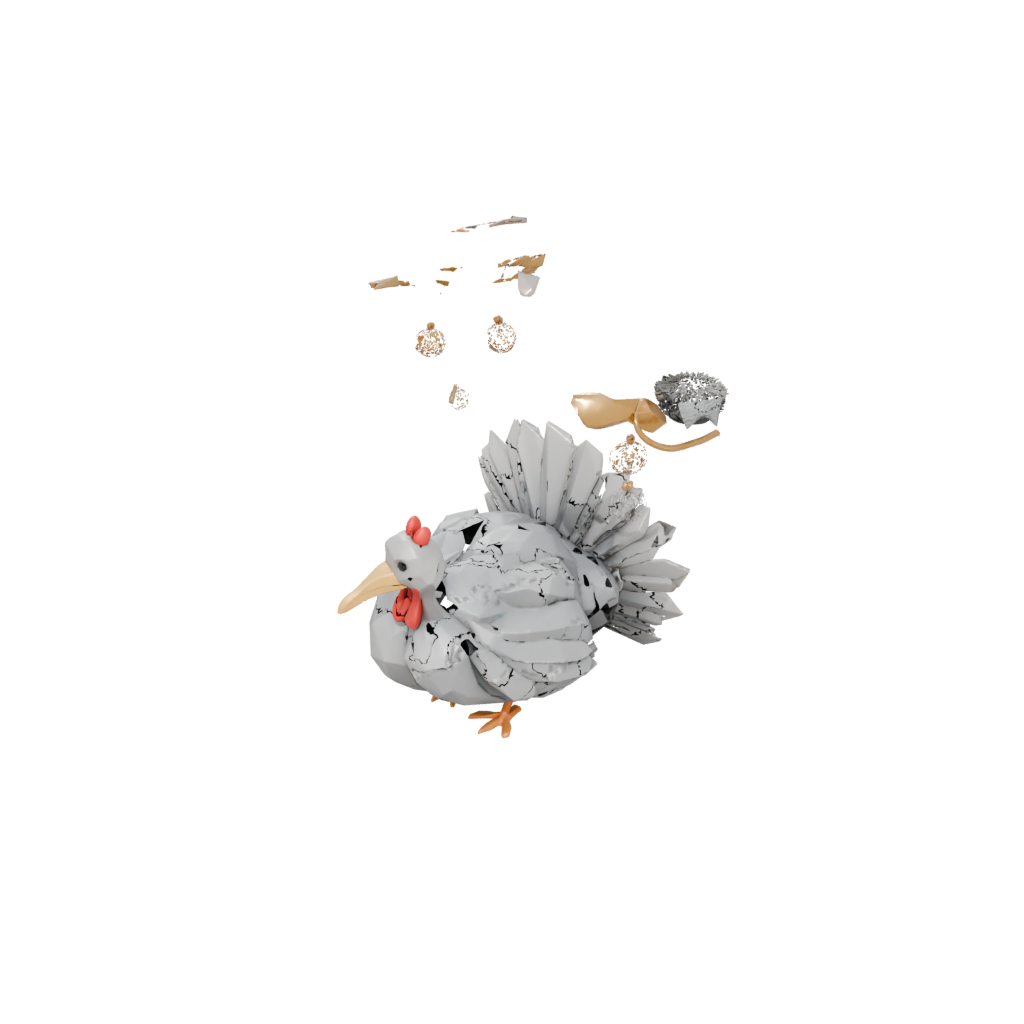 Low-Poly Cute Turkey Centerpiece Figure — seasonal 3D print model, STL
