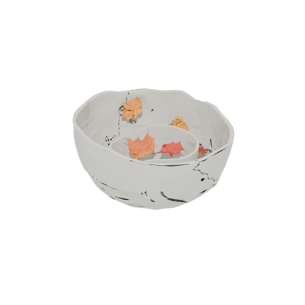 Low-Poly Modern Autumn Leaf Bowl — seasonal 3D print model, STL