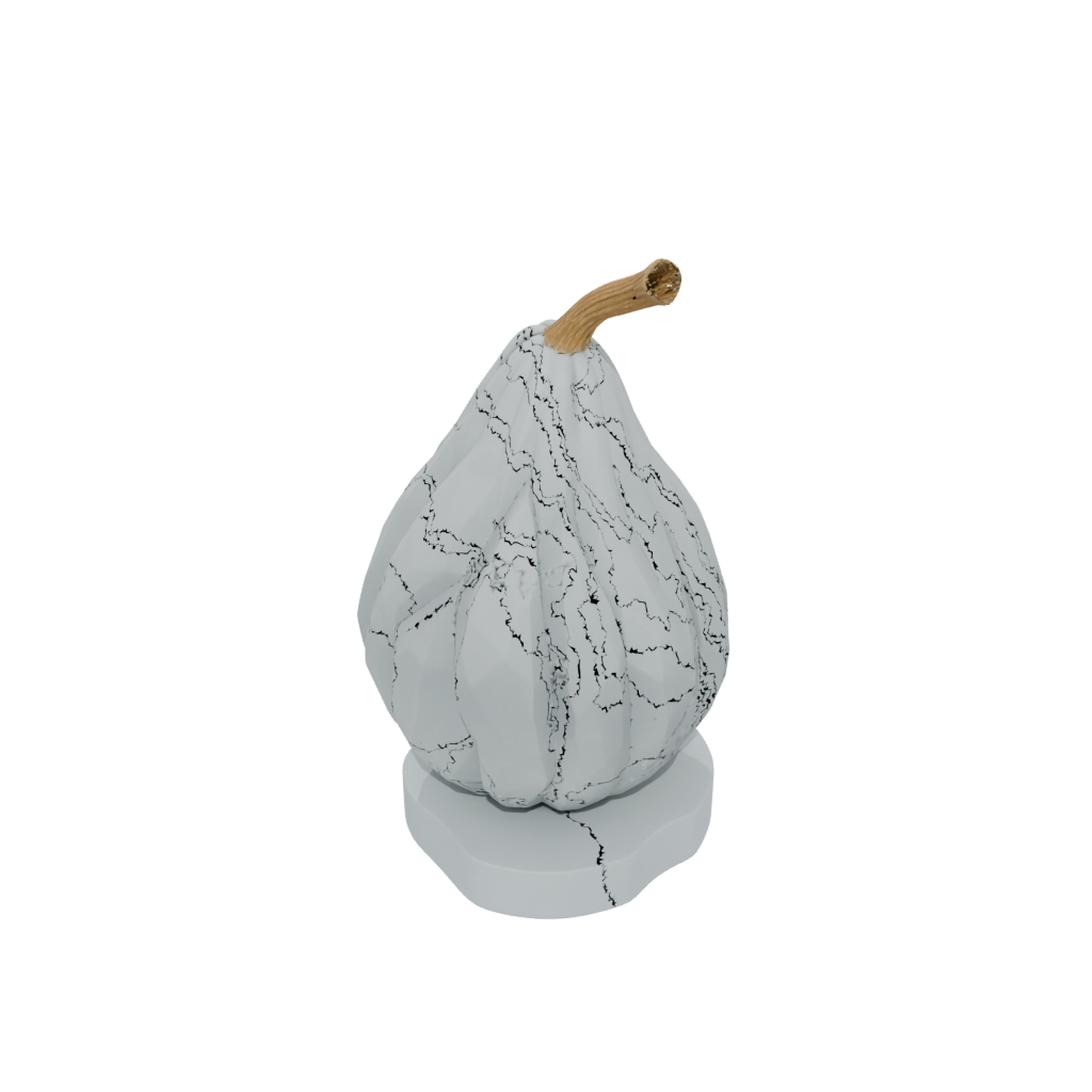 Low-Poly Modern Carved Gourd Figure — seasonal 3D print model, STL