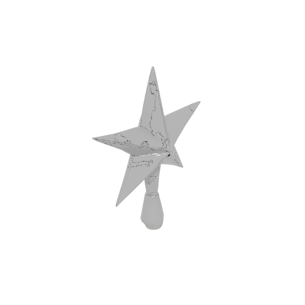 Low-Poly Modern Christmas Tree Topper Star — seasonal 3D print model, STL