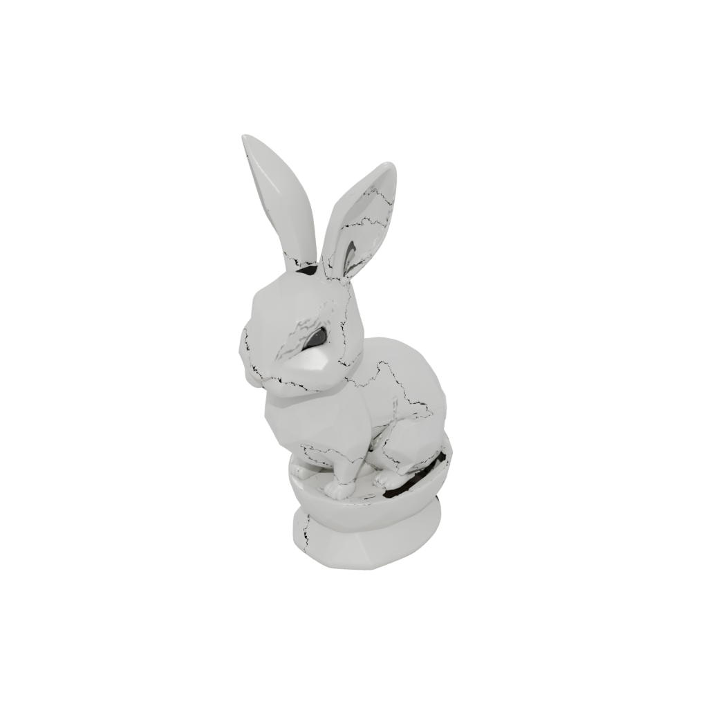Low-Poly Modern Egg Cup Bunny — seasonal 3D print model, STL