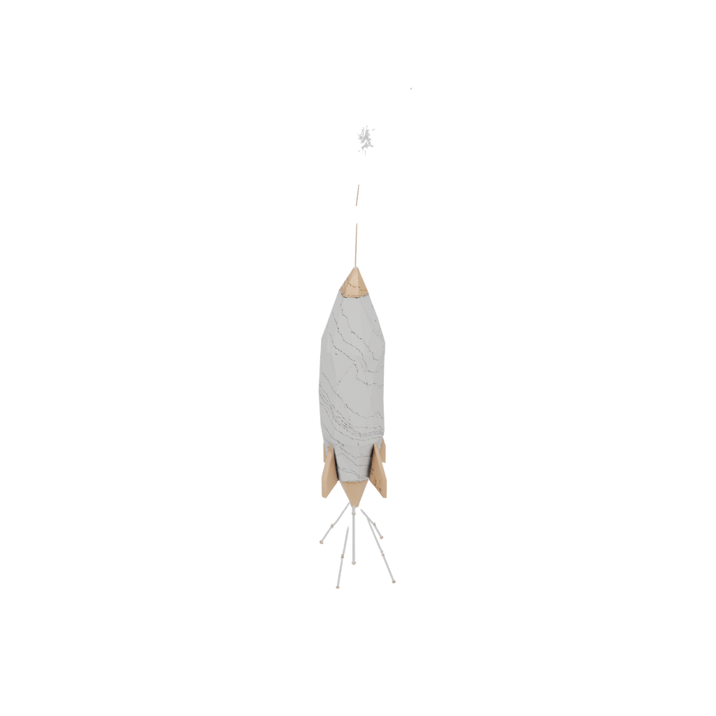 Low-Poly Modern Firework Rocket Decoration — seasonal 3D print model, STL