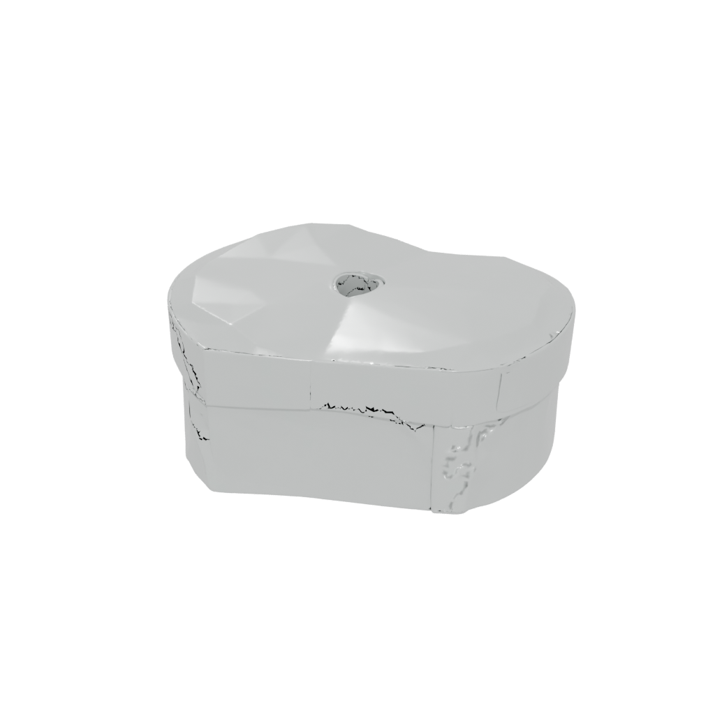 Low-Poly Modern Heart Trinket Box — seasonal 3D print model, STL