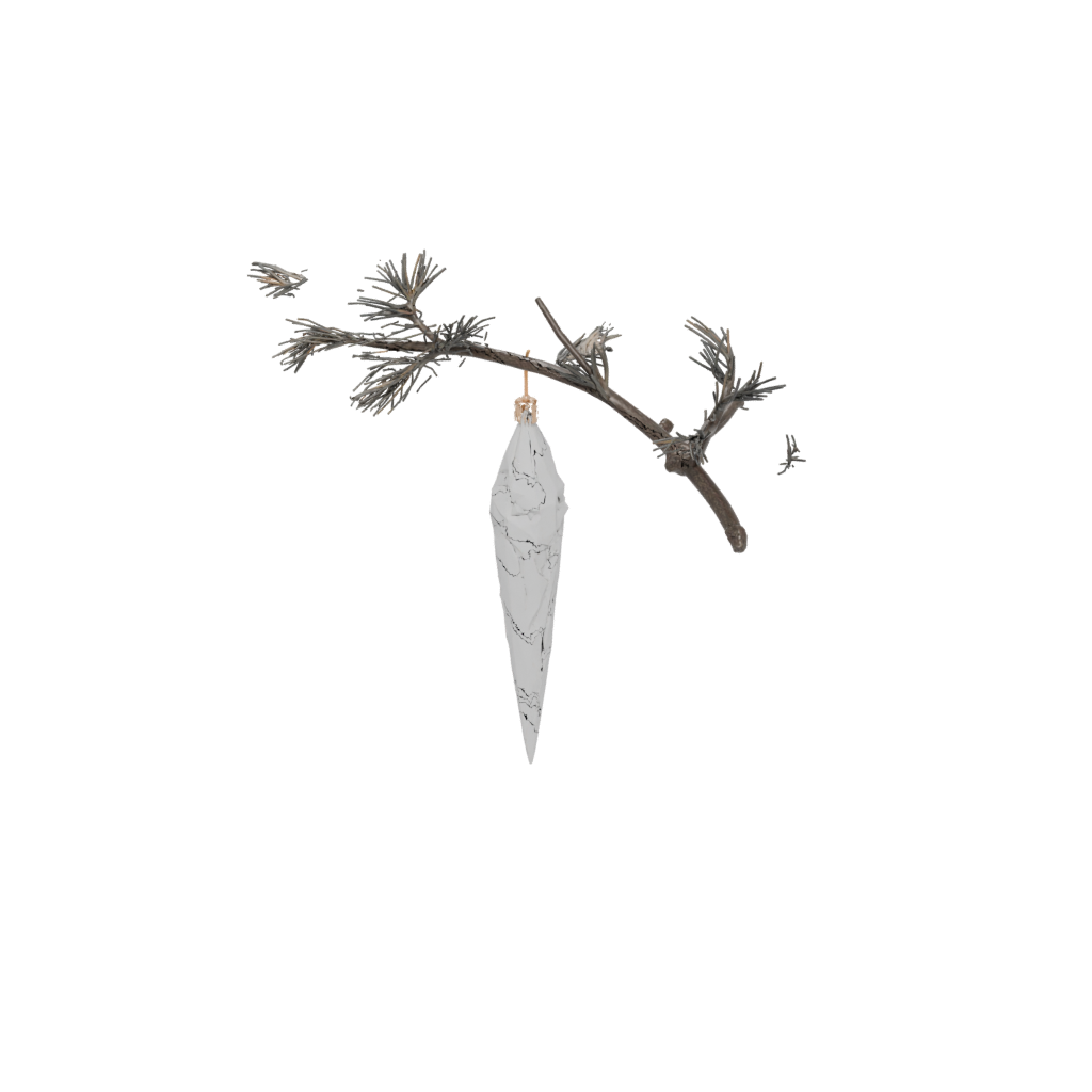 Low-Poly Modern Icicle Ornament — seasonal 3D print model, STL
