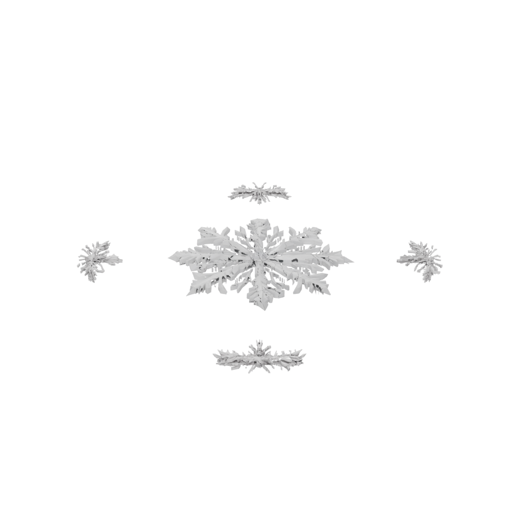 Low-Poly Modern Ornate Snowflake Ornament — seasonal 3D print model, STL