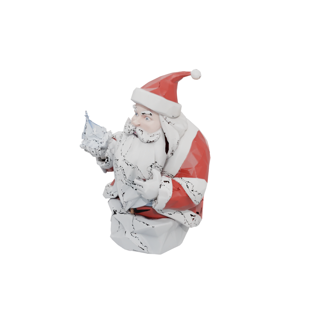 Low-Poly Modern Santa Figurine Original — seasonal 3D print model, STL