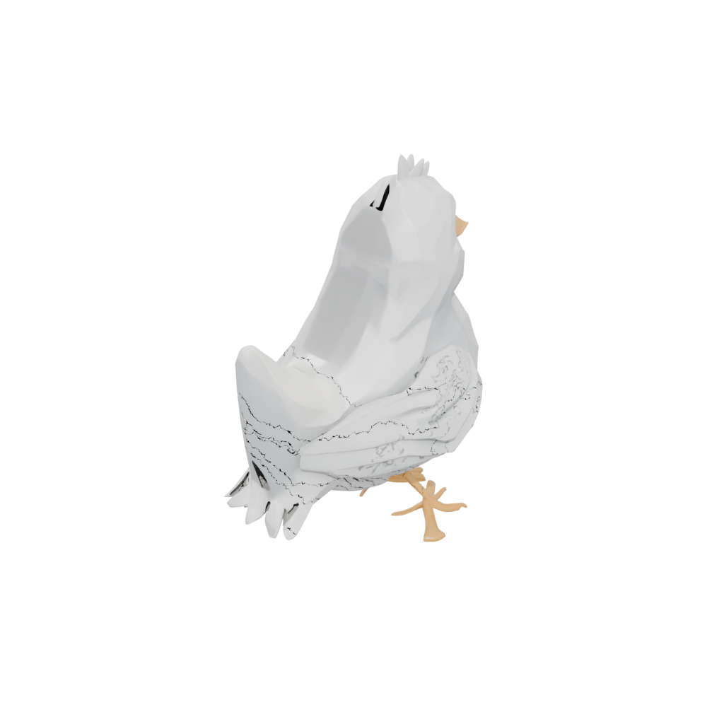Low-Poly Modern Spring Chick Figure — seasonal 3D print model, STL