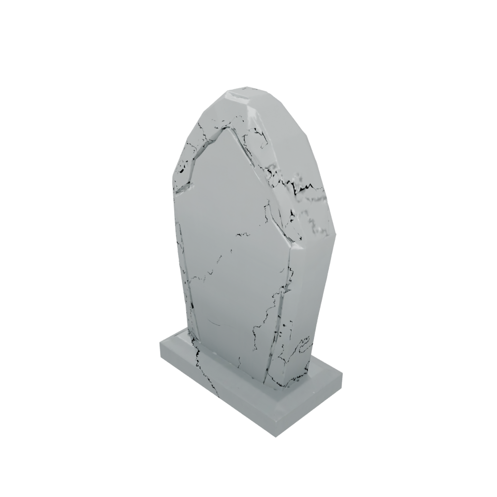 Low-Poly Modern Tombstone Prop Mini — seasonal 3D print model, STL