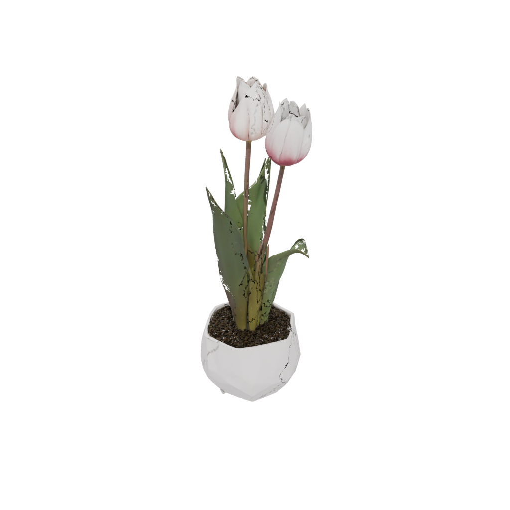 Low-Poly Modern Tulip Planter — seasonal 3D print model, STL