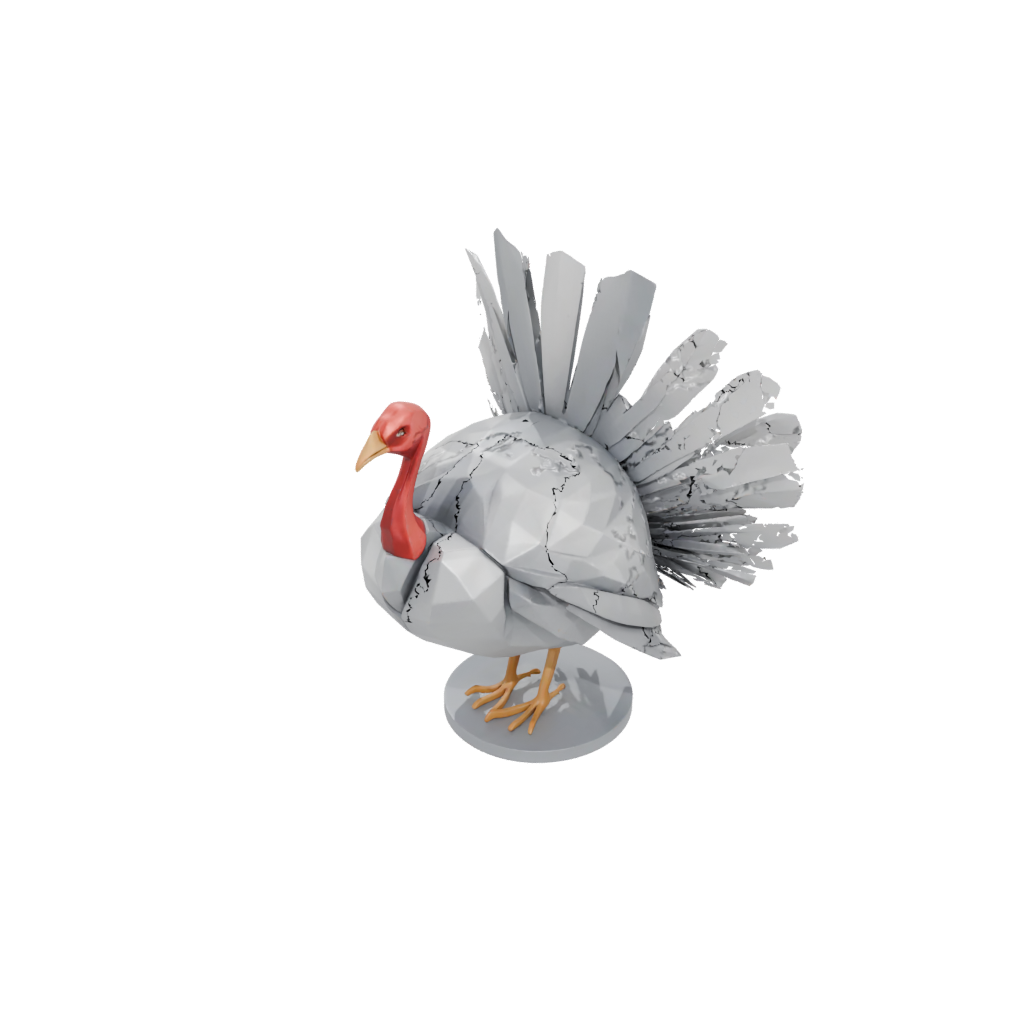 Low-Poly Modern Turkey Centerpiece Figure — seasonal 3D print model, STL