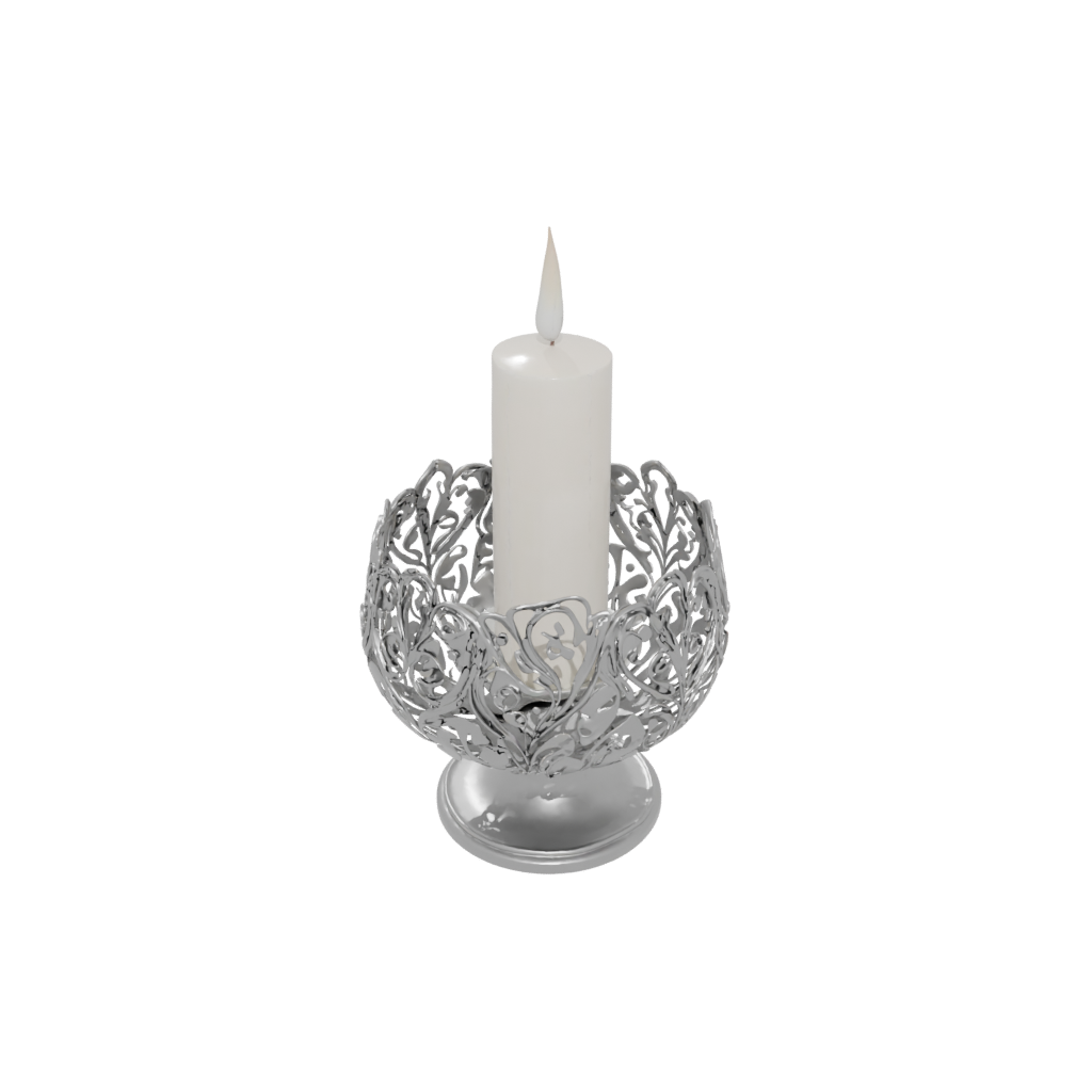 Low-Poly Ornate Advent Candle Holder — seasonal 3D print model, STL