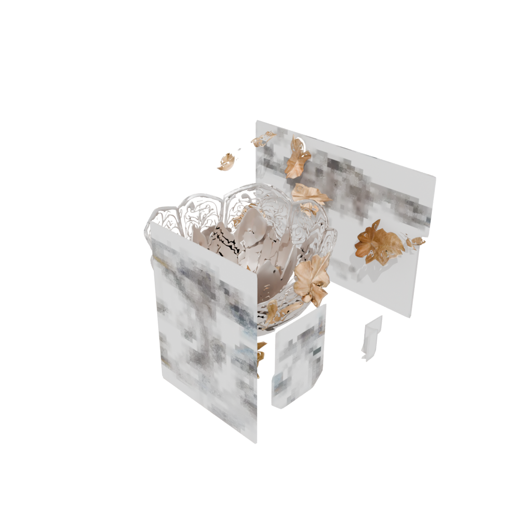 Low-Poly Ornate Autumn Leaf Bowl — seasonal 3D print model, STL