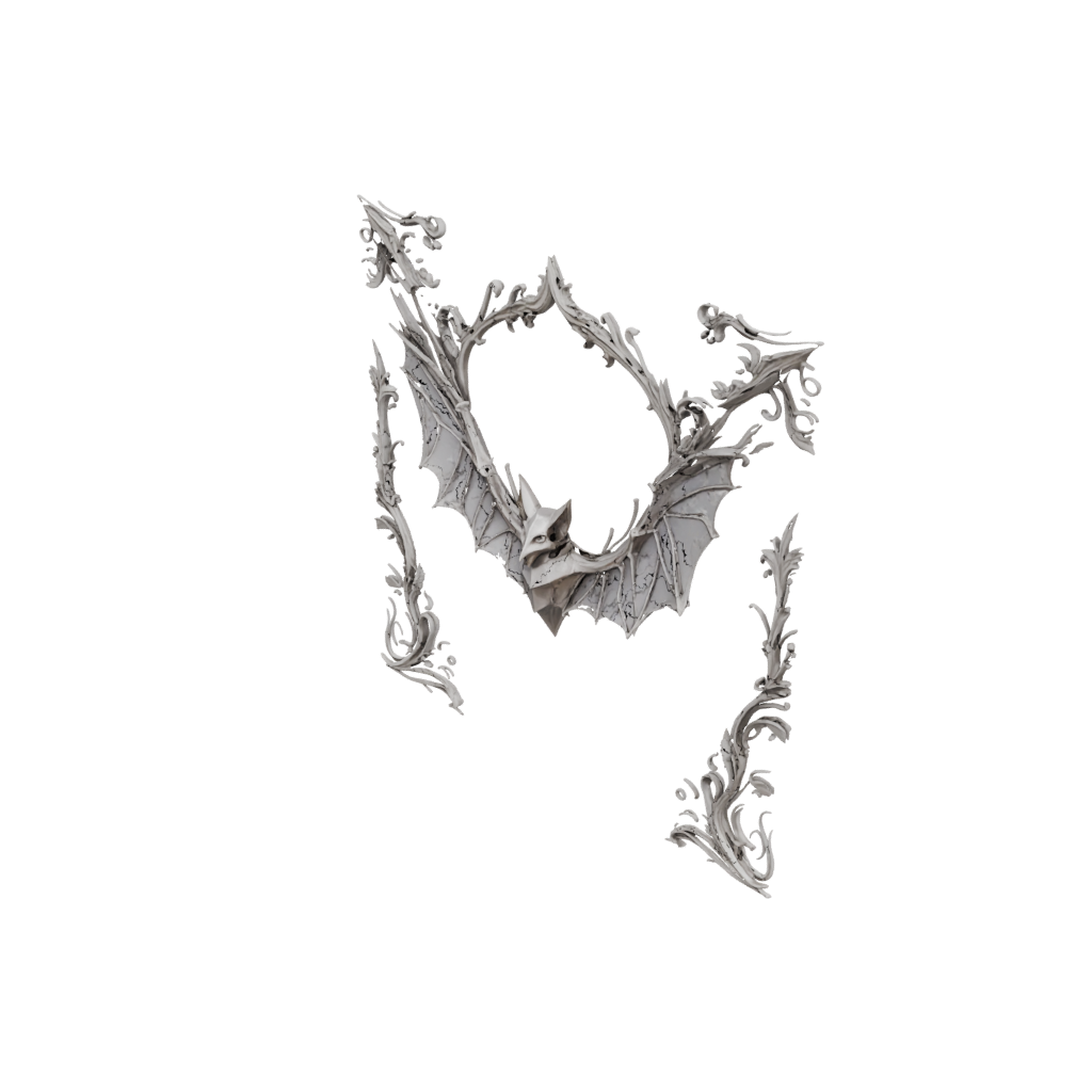 Low-Poly Ornate Bat Ornament — seasonal 3D print model, STL