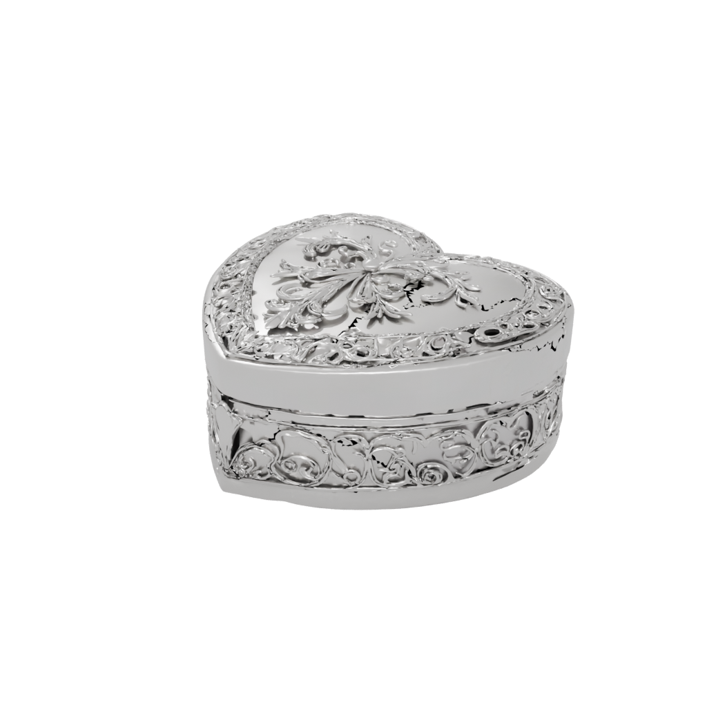Low-Poly Ornate Heart Trinket Box — seasonal 3D print model, STL