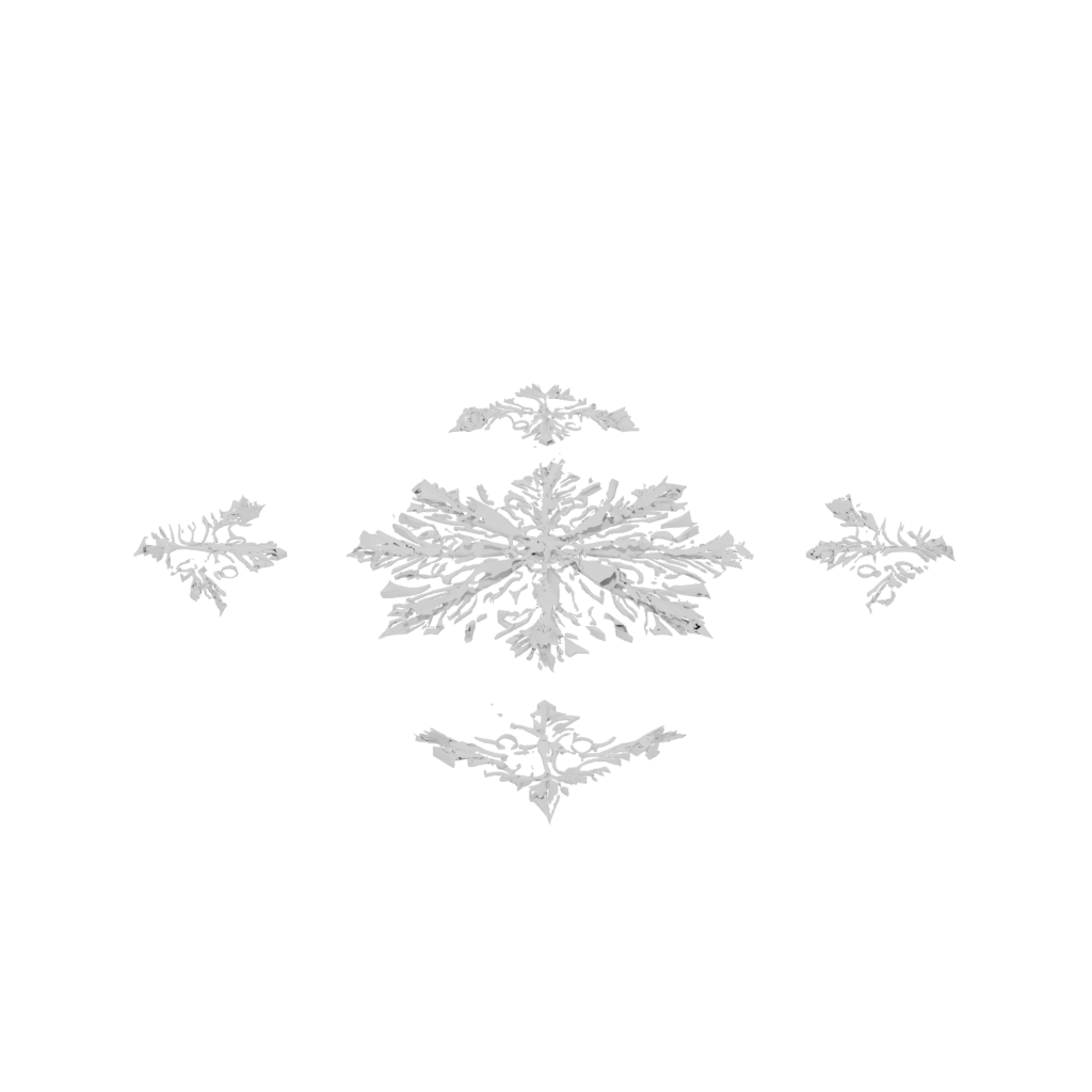 Low-Poly Ornate Ornate Snowflake Ornament — seasonal 3D print model, STL